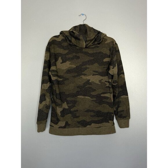 VICTORIAS SECRET PINK Hoodie Army Green Camo Lightweight Pullover Size XS Pocket - Picture 2 of 9